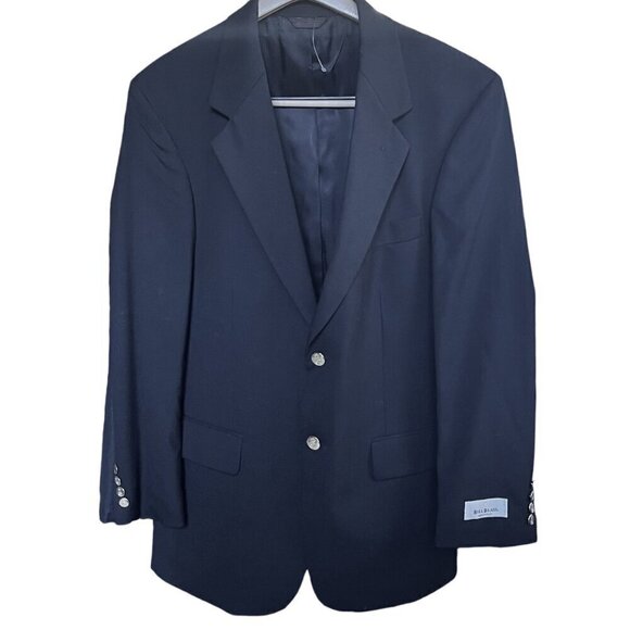 Bill Blass Black Harvard Sports Coat Blazer 100% Wool Gold Bttn Vintage NWT 38R - Picture 2 of 16